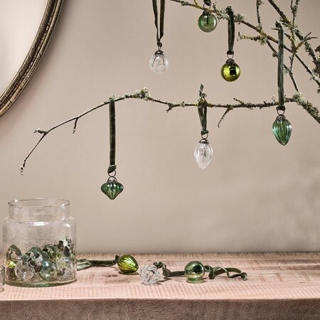 Adisa Nkuku Bauble Jar - Mixed Green & Clear - Pack of 16