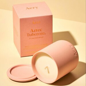 Aery Living Aztec Tuberose Scented Candle - Peach Almond Milk & Tuberose