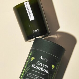 Aery Living Green Bamboo Scented Candle - Cypress Patchouli & Orange