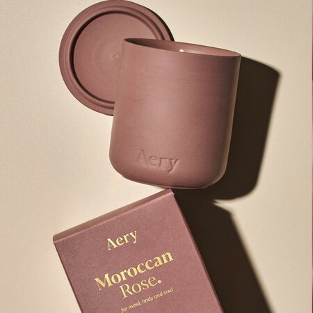 Aery Living Moroccan Rose Scented Candle - Rose Tonka & Musk