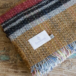 All Wool Mustard Striped Picnic Rug