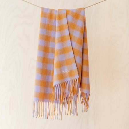 Amber Gingham Super Soft Lambswool Baby Blanket by Tartan Blanket Co.