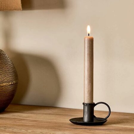 Amri Antique Black Iron Candlestick