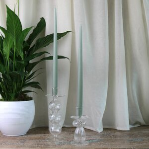 Antique Green Taper Dinner Candles (Pack of 2)