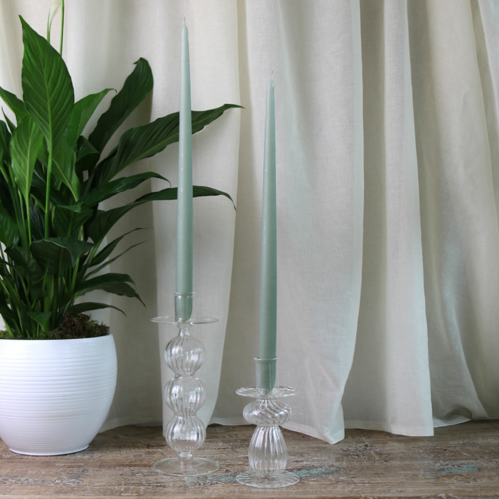 Antique Green Taper Dinner Candles (Pack of 2) Beetham Nurseries