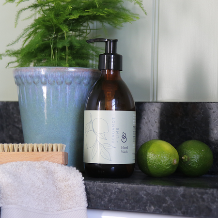 Beetham Nurseries Bergamot & Lime Hand Wash Amber Glass 300ml