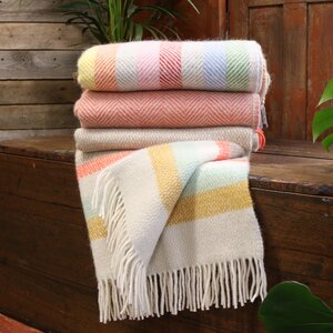 Beetham Nurseries Herringbone Flamingo & Pearl Blanket