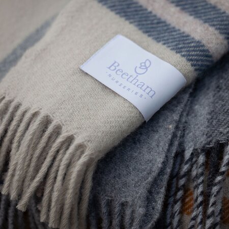 Beetham Nurseries Hex Check Throw in Blue Slate