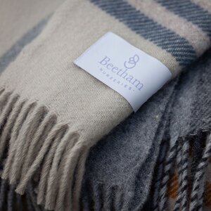 Beetham Nurseries Hex Check Throw in Blue Slate