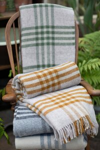 Beetham Nurseries Lifestyle Hex Check Throw in English Mustard