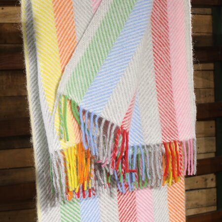 Lifestyle Rainbow Grey Stripe Throw