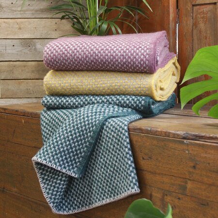 Beetham Nurseries Twill Silver Grey & Emerald Cloth Blanket