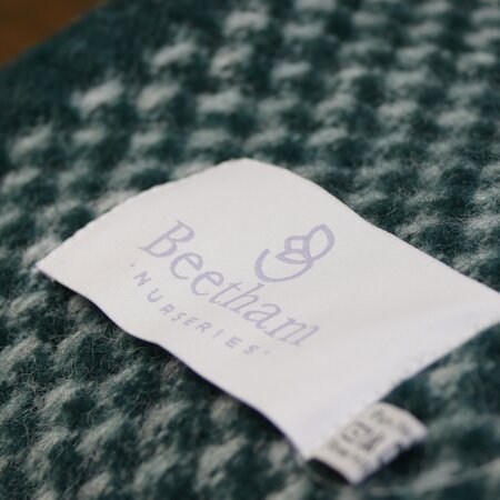 Beetham Nurseries Twill Silver Grey & Emerald Cloth Throw