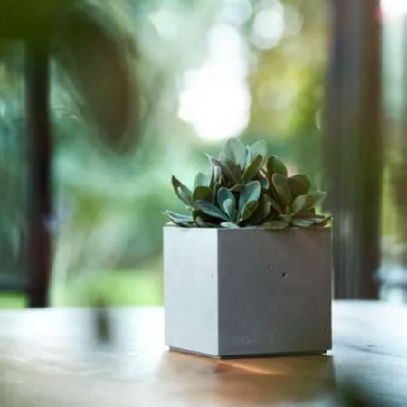 Beton Cube Light Grey Plant Pot - 13cm