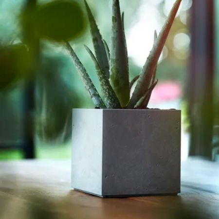 Beton Cube Light Grey Plant Pot - 15cm