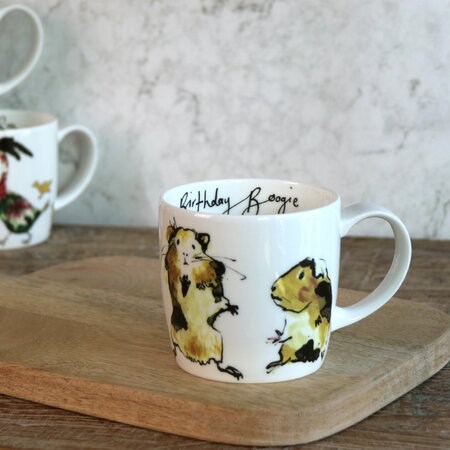 Birthday Boogie Guinea Pig Mug by Anna Wright