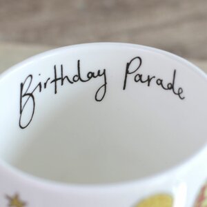 Birthday Parade Elephant Mug by Anna Wright