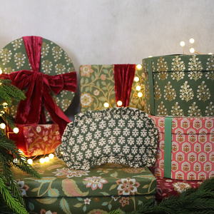 Blockprint Eye Mask in Forest