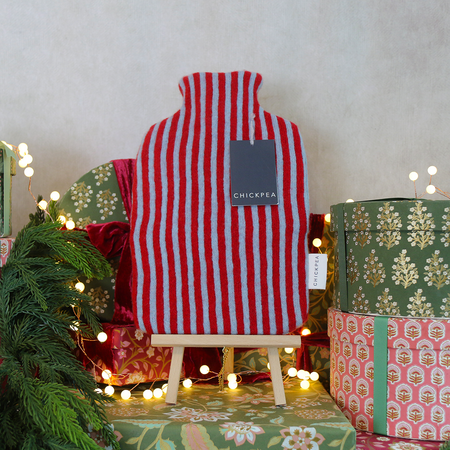 Blue & Red Bold Stripe Hot Water Bottle
