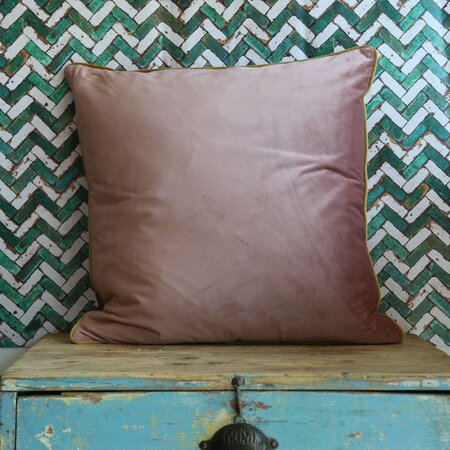 Blush Gold Velvet Feather Filled Cushion 55x55cm