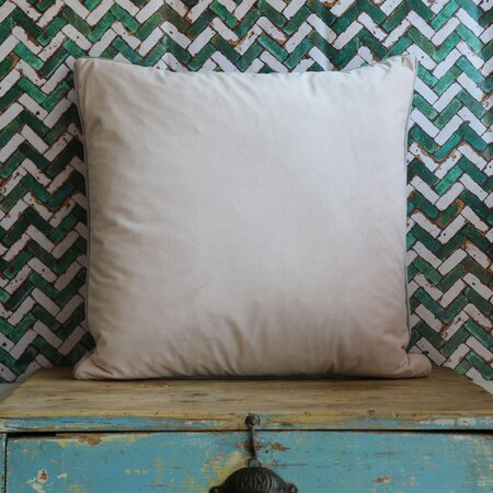 Blush Grey Velvet Feather Filled Cushion 55x55cm