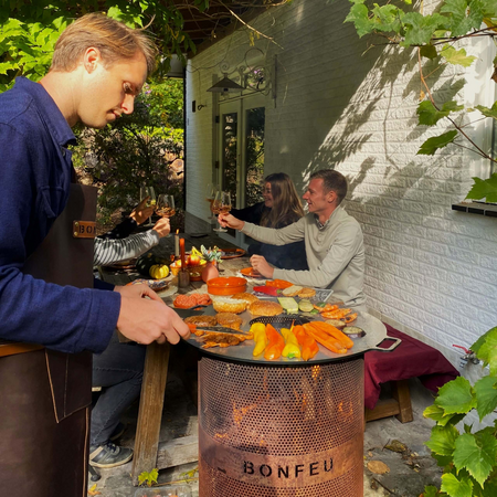 Bonfeu BonVes 45 Firepit in Rust with Plancha