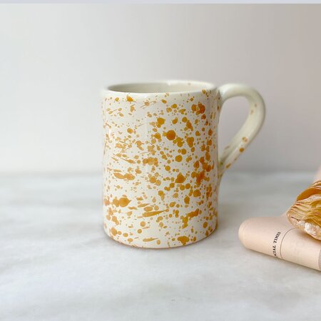 Burnt Orange Paint Splatter Mug