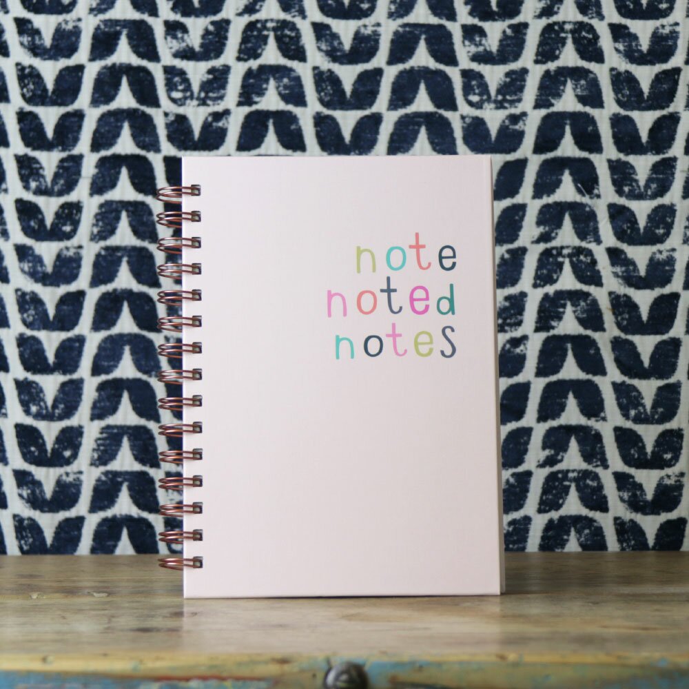 Caroline Gardner Pink Notes A5 Spiral Notebook Beetham Nurseries