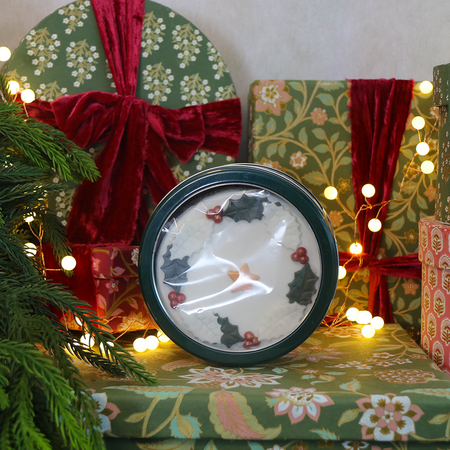 Cartwright & Butler Iced Round Christmas Cake in a Tin