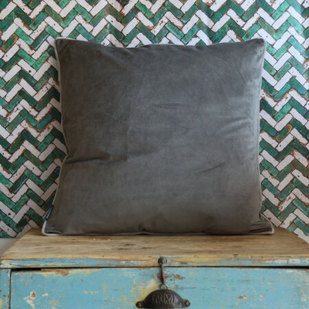 Charcoal Dove Velvet Feather Filled Cushion 55x55cm