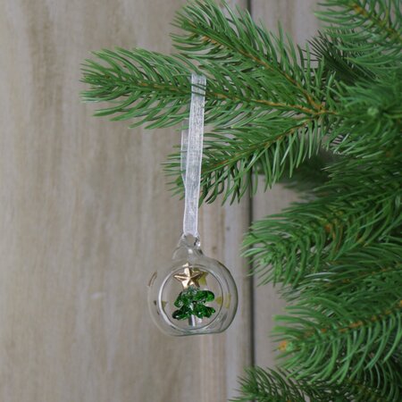 Clear and Gold Star Bauble With Tree
