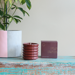 Contemporary Kiln Burgundy Candle - Floral Botanics