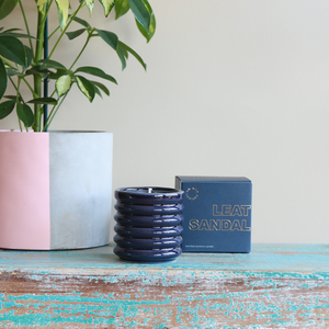 Contemporary Kiln Navy Candle - Leather & Sandalwood