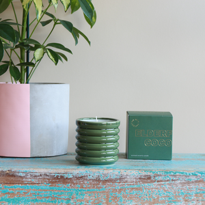 Contemporary Kiln Olive Candle - Elderflower & Coconut