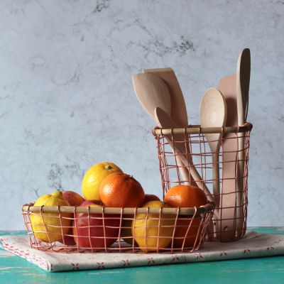 Copper Wire Rectangular Basket