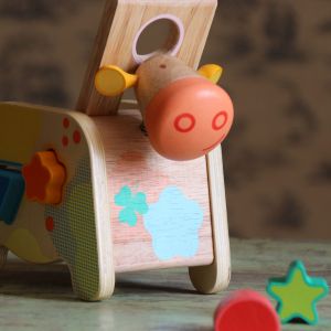 Wooden Cow Shape Sorter Wooden Toy - image 2