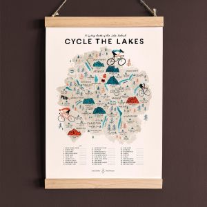 Oldfield Design Cycle the Lakes Map with Frame