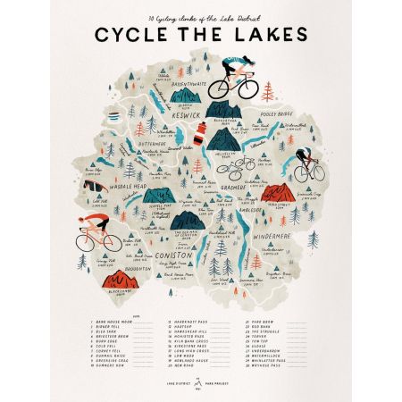 Oldfield Design Cycle the Lakes Map with Frame