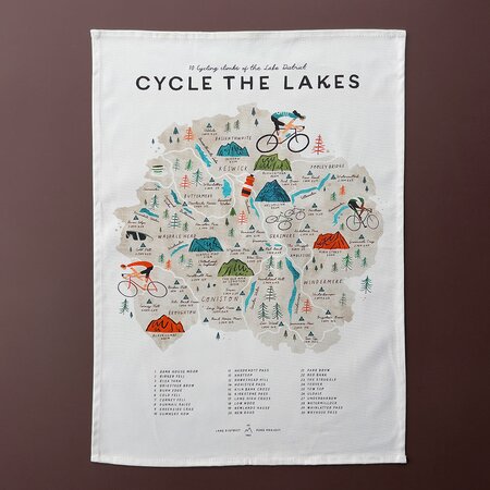 Cycle The Lakes Tea Towel by Oldfield Design Co