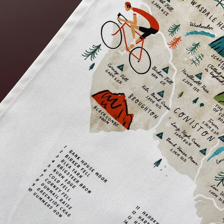 Cycle The Lakes Tea Towel by Oldfield Design Co