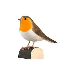 DecoBird Robin Handcarved Wooden Bird