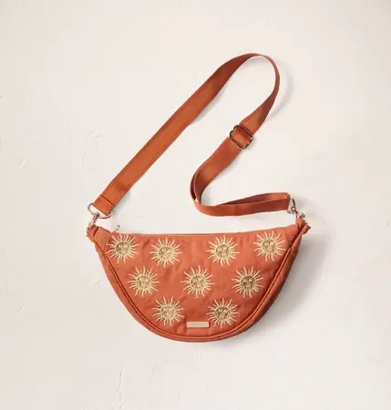 Elizabeth Scarlett Canvas Crossbody Sling Bag Sun Goddess Rust Orange
