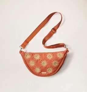 Elizabeth Scarlett Canvas Crossbody Sling Bag Sun Goddess Rust Orange