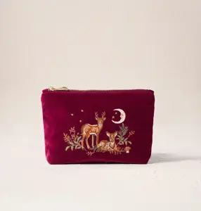 Elizabeth Scarlett Enchanted Woodland Velvet Mini Pouch Ruby