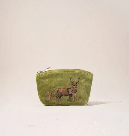 Elizabeth Scarlett Highland Romance Velvet Coin Purse in Pistachio Green