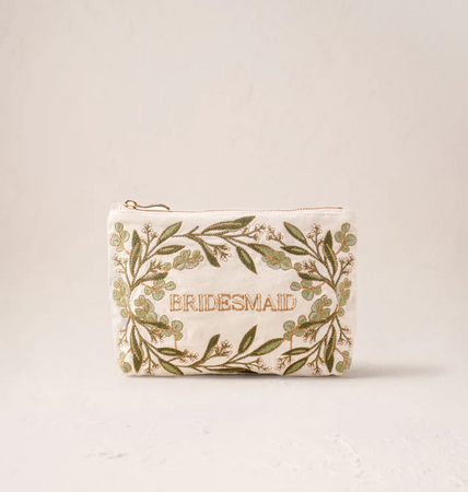 Elizabeth Scarlett Olive Branch Bridesmaid Mini Pouch Cream