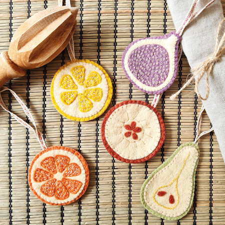 Embroidered Fruit Felt Craft Kit by Corinne Lapierre