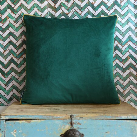 Emerald Moss Velvet Feather Filled Cushion 55x55cm