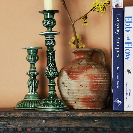 Enamel Candlestick large - Forest