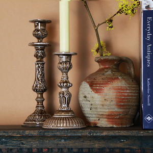 Enamel Candlestick Small - Chocolate